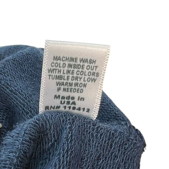 Monrow Supersoft Crew Neck Sweatshirt Long Sleeve Navy Blue Size Large - Picture 10 of 10